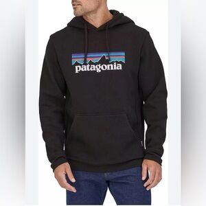 Patagonia black uprisal hoody P-6 logo graphic sweatshirt men’s xxl xx-large
